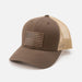 American Flag Hat | Leather Patch Trucker Hat - LECCE