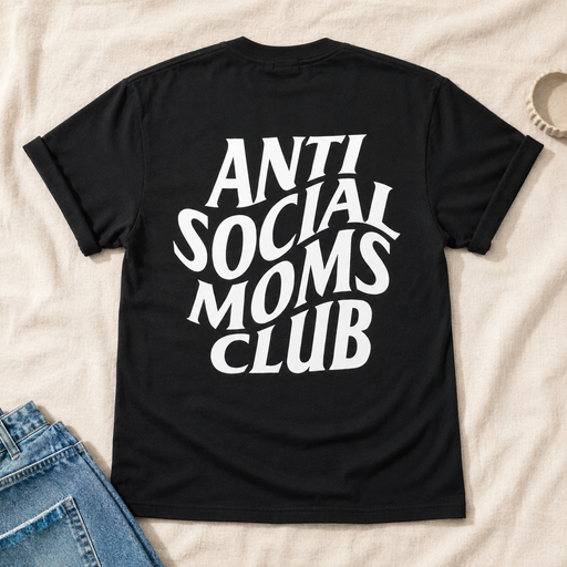 Anti Social Moms Club T-shirt back flat lay