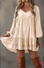 Apricot Tiered Ruffled Puff Sleeve Loose Fit Mini Dress - LECCE