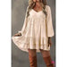 Apricot Tiered Ruffled Puff Sleeve Loose Fit Mini Dress - LECCE