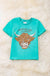 Aqua Highland Cow Printed Boys Tee - shirt - LECCE