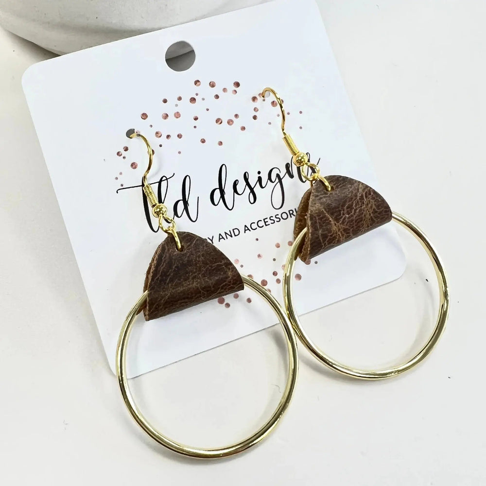 Austins Earrings Brown/Gold - LECCE