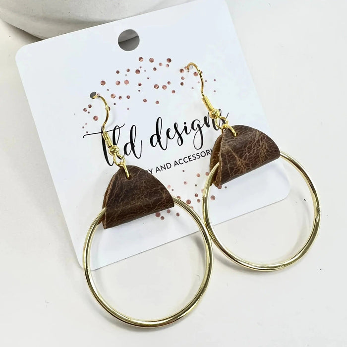 Austins Earrings Brown/Gold - LECCE