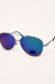 Aviator Flat Lens Sunglasses - Blue Green Silver