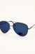 Aviator Flat Lens Sunglasses - Blue Silver