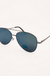 Aviator Flat Lens Sunglasses - Green Yellow Gold