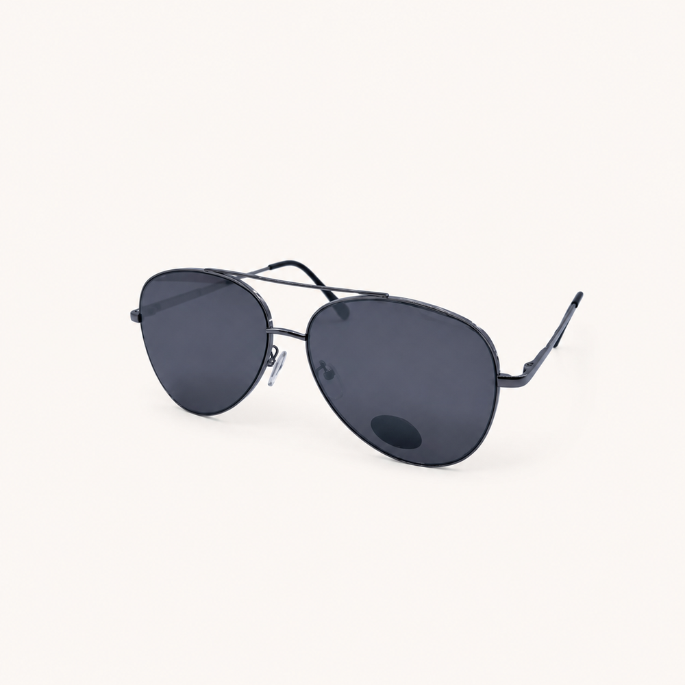 Aviator Flat Lens Sunglasses - Silver Silver