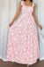Pink Floral Print Knot Straps High Waist Flared Maxi Dress Dear lover