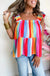 Red Stripe Ruffled Straps Babydoll Tank Top