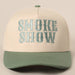 SMOKE SHOW Typographic Embroidery Baseball Cap Fashion City