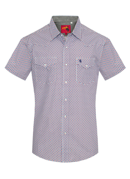 Men's Short Sleeve Pearl Snap Print Shirt-PS100S-1102 Rodeo Clothing