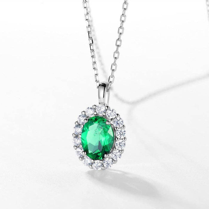 925 Sterling Silver ∙ Lab Grown Emerald ∙ Cubic Zirconia