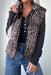Leopard Quilted Puff Vest Dear lover