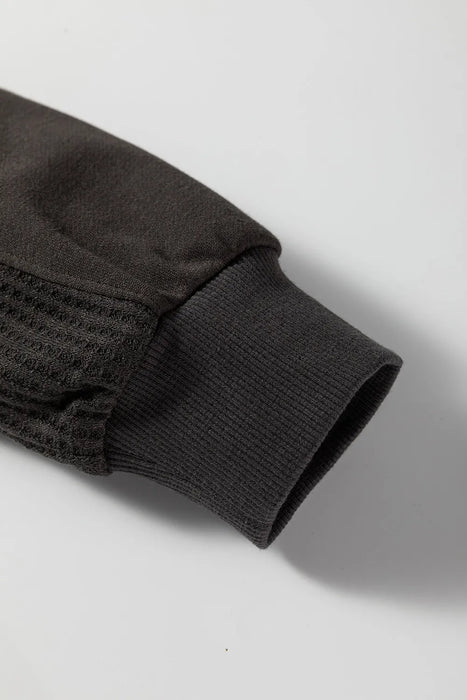 Waffle Knit Half Zipped Sweatshirt