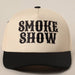 SMOKE SHOW Typographic Embroidery Baseball Cap Fashion City
