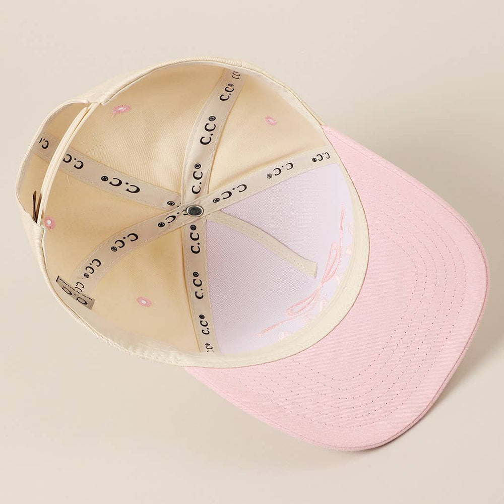 MAMA Ribbon Embroidered Two-Tone Trucker Hat Fashion City