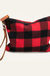 BUFFALO PLAID MAKE UP BAG RED on soft white background