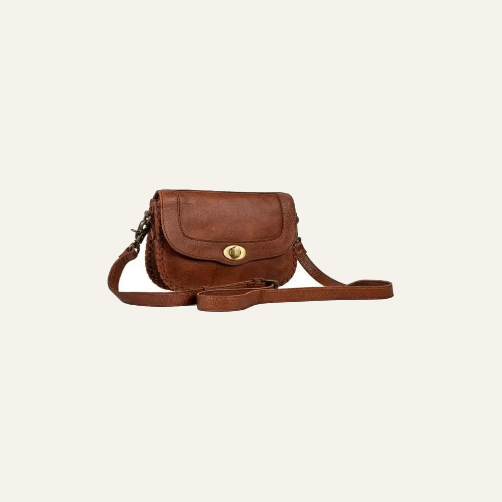 Lobeth Accent Leather & Hairon Mayra Bag on soft white background