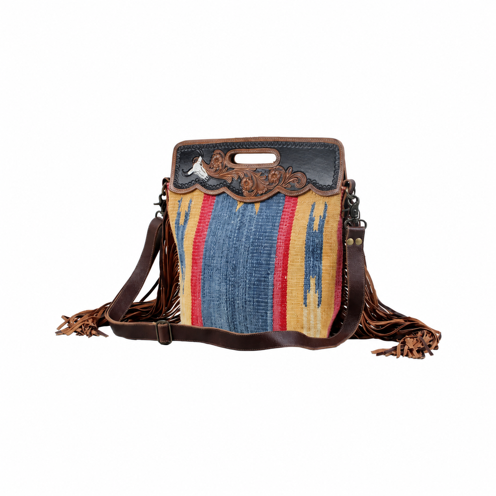 Blue Stream Hand-Tooled Bag
