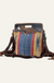Blue Stream Hand-Tooled Bag on soft white background
