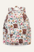 Highland Cow Floral Kids Backpack on soft white background