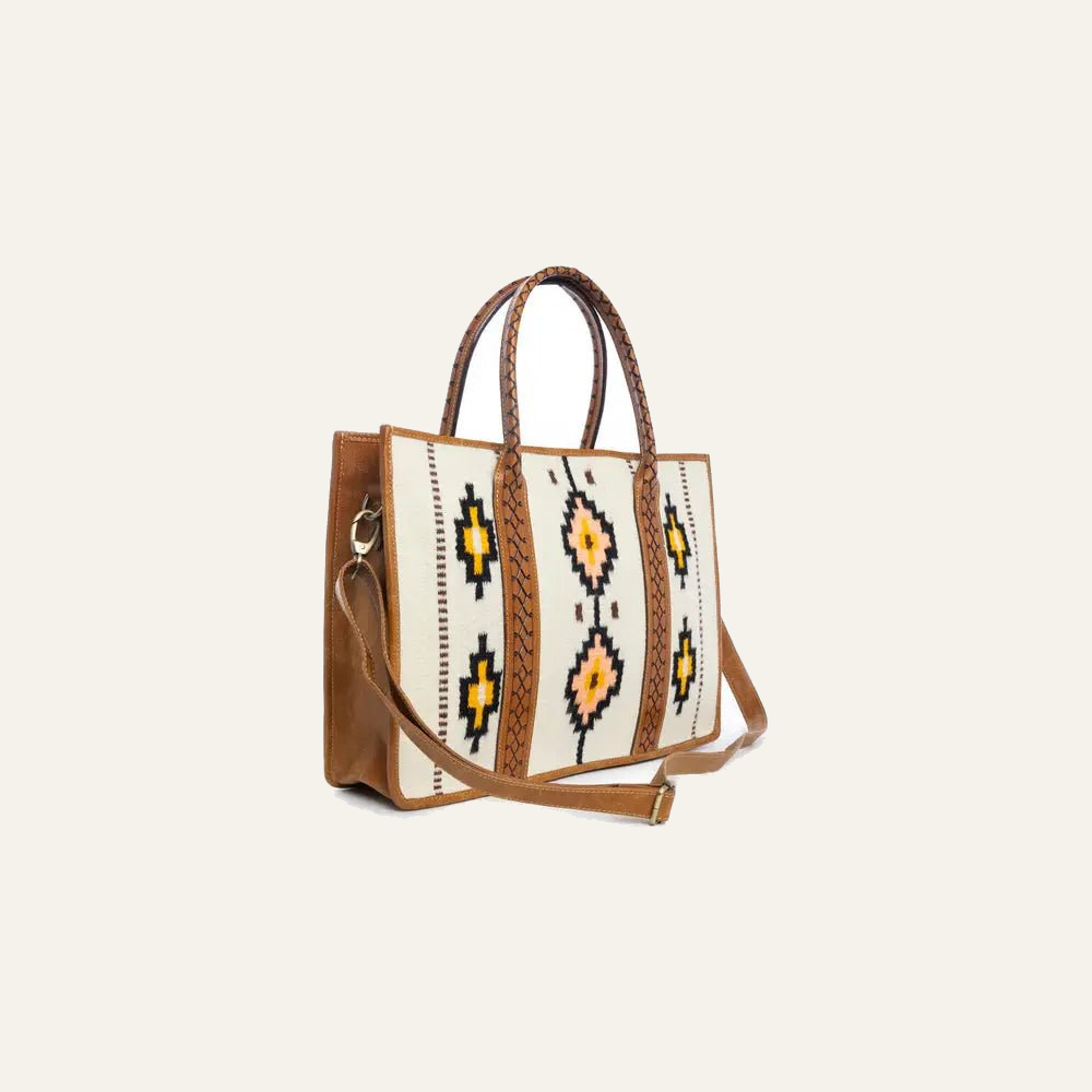 Cedar Crest Canvas & Leather Bag on soft white background