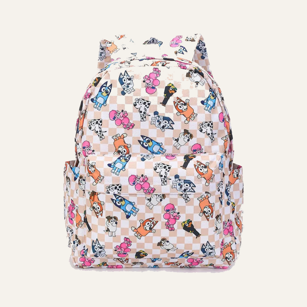 Kids Checkered Character Backpack