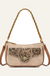 Montana West Tooled Floral Turquoise Chain Shoulder Crossbody Bag - Tan on soft white background