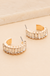 Baguette Stone Circle Hoop Earrings on ivory background