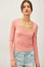 BASIC SQUARE NECK LONG SLEEVE TOP - LECCE