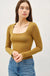 BASIC SQUARE NECK LONG SLEEVE TOP - LECCE