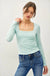 BASIC SQUARE NECK LONG SLEEVE TOP - LECCE