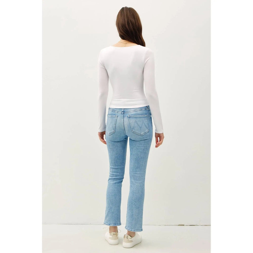 BASIC SQUARE NECK LONG SLEEVE TOP - LECCE