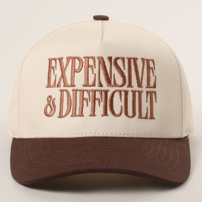 EXPENSIVE and DIFFICULT Embroidered Trucker Hat Fashion City