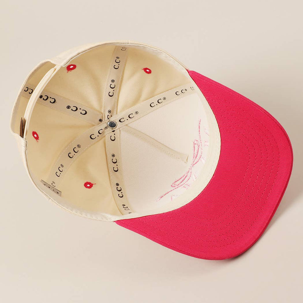 MAMA Ribbon Embroidered Two-Tone Trucker Hat Fashion City