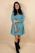 Beau Blue Puff Sleeve Mini Dress - LECCE