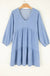 Beau Blue Puff Sleeve Mini Dress - LECCE