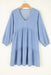 Beau Blue Puff Sleeve Mini Dress - LECCE