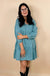 Beau Blue Puff Sleeve Mini Dress - LECCE