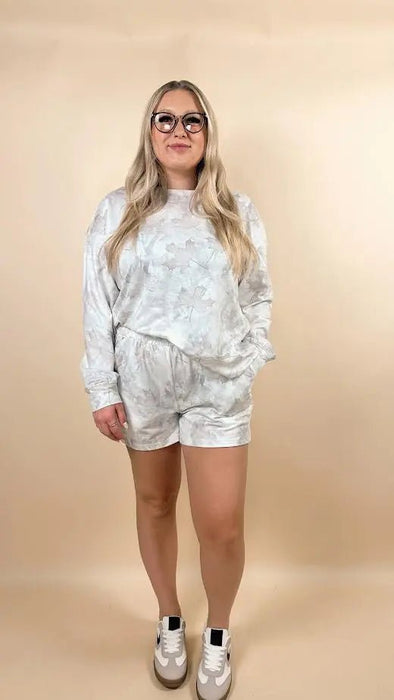 Beige Camo Print Pullover & Short Set - LECCE
