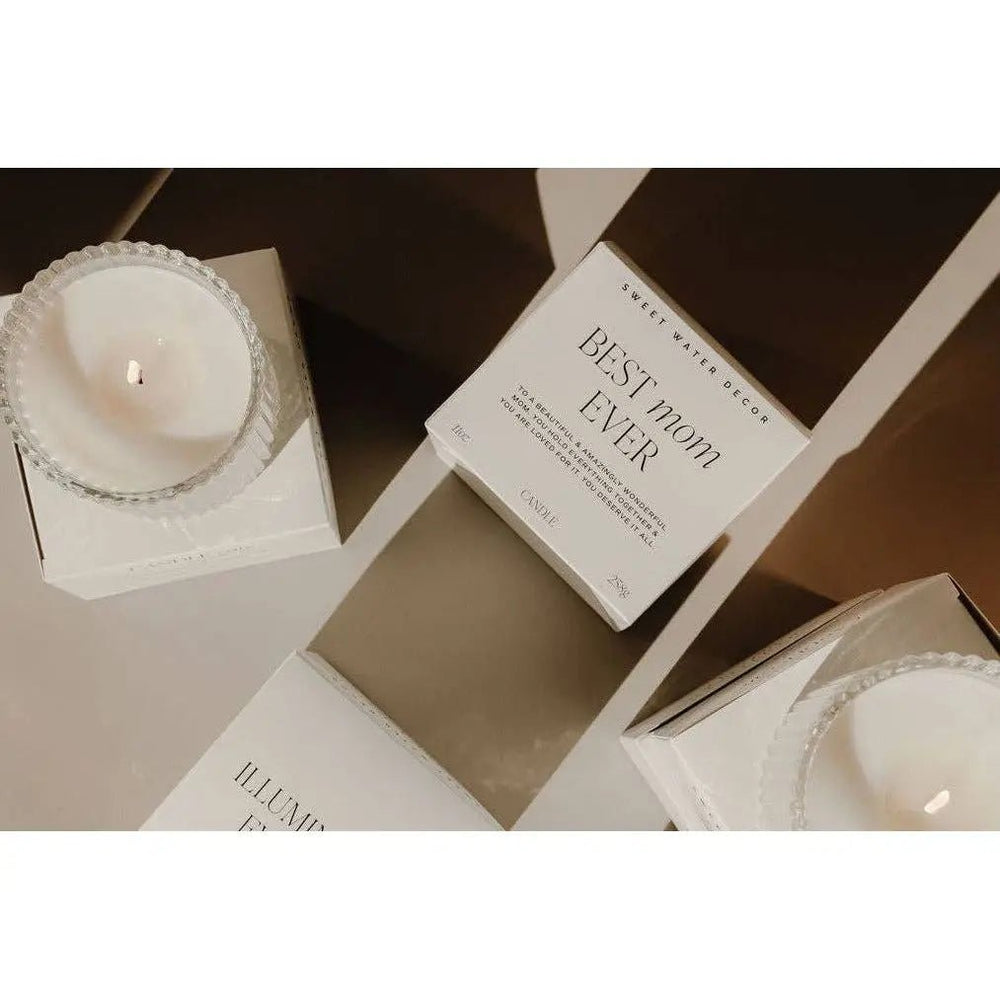 Best Mom Ever Soy Candle - Ribbed Glass Jar with Box - LECCE