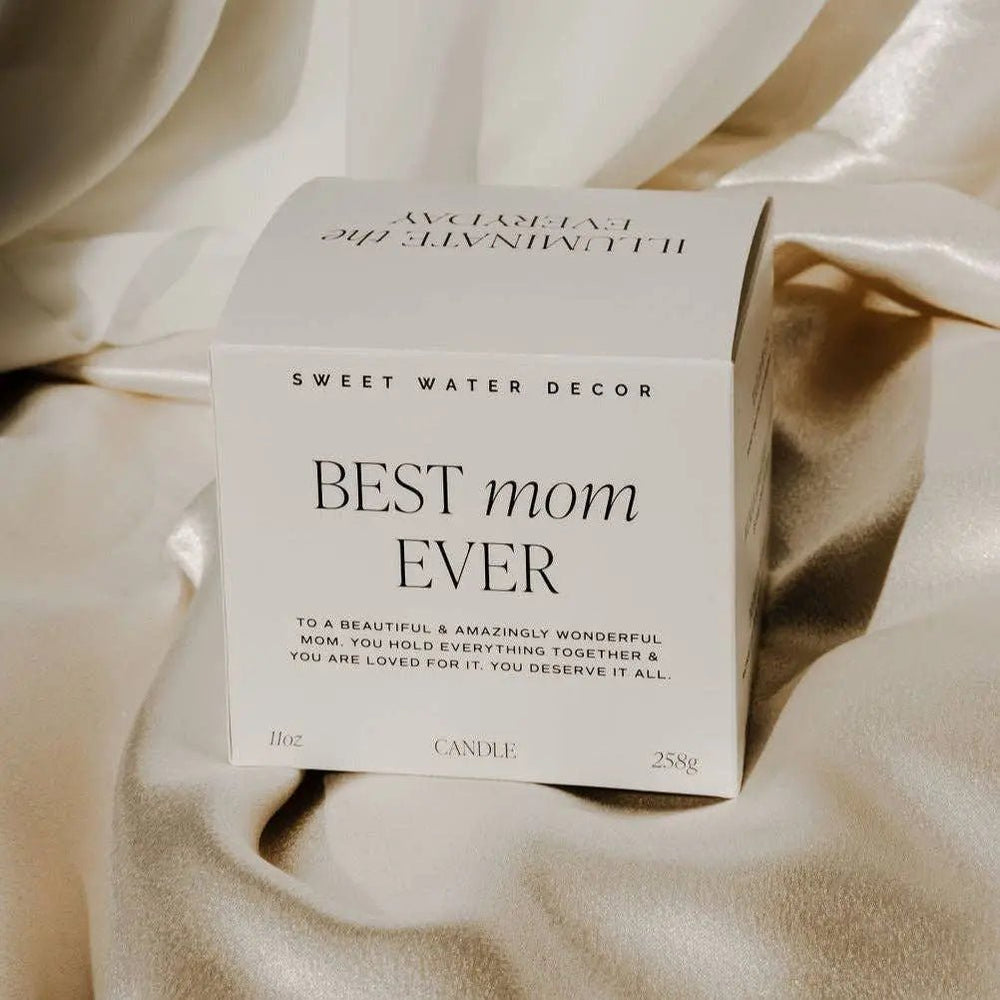 Best Mom Ever Soy Candle - Ribbed Glass Jar with Box - LECCE