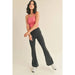 Black High Waist Crossover Flare Legging - LECCE