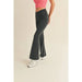 Black High Waist Crossover Flare Legging - LECCE