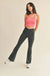 Black High Waist Crossover Flare Legging - LECCE