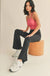 Black High Waist Crossover Flare Legging - LECCE