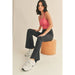 Black High Waist Crossover Flare Legging - LECCE