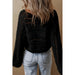 Black Hollow - out Cable Knit Cropped Sweater - LECCE