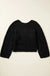 Black Hollow - out Cable Knit Cropped Sweater - LECCE