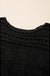 Black Hollow - out Cable Knit Cropped Sweater - LECCE